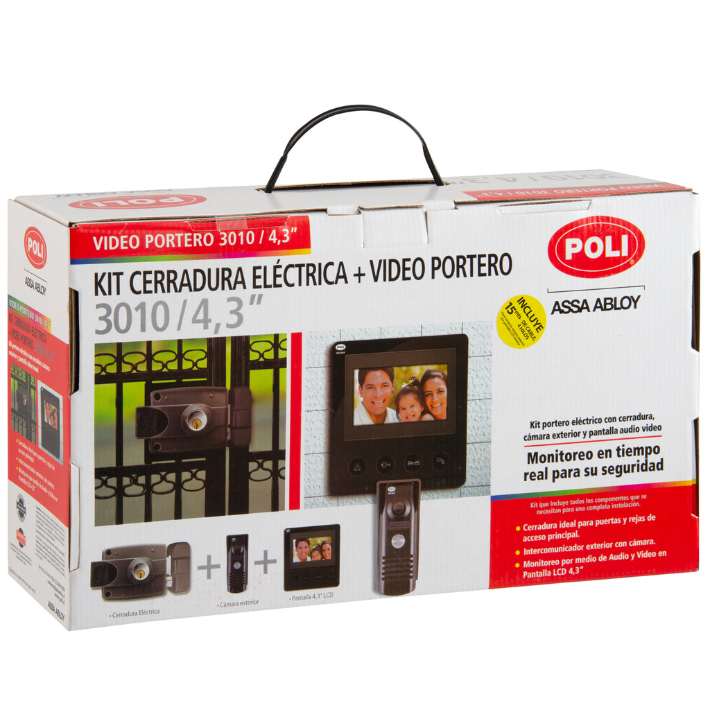 Kit Videoportero + Cerradura Sobreponer Eléctrica 3010