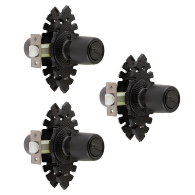 Pack 3 Cerraduras Tubular Pomo Urbano Rústica Baño/Dormitorio