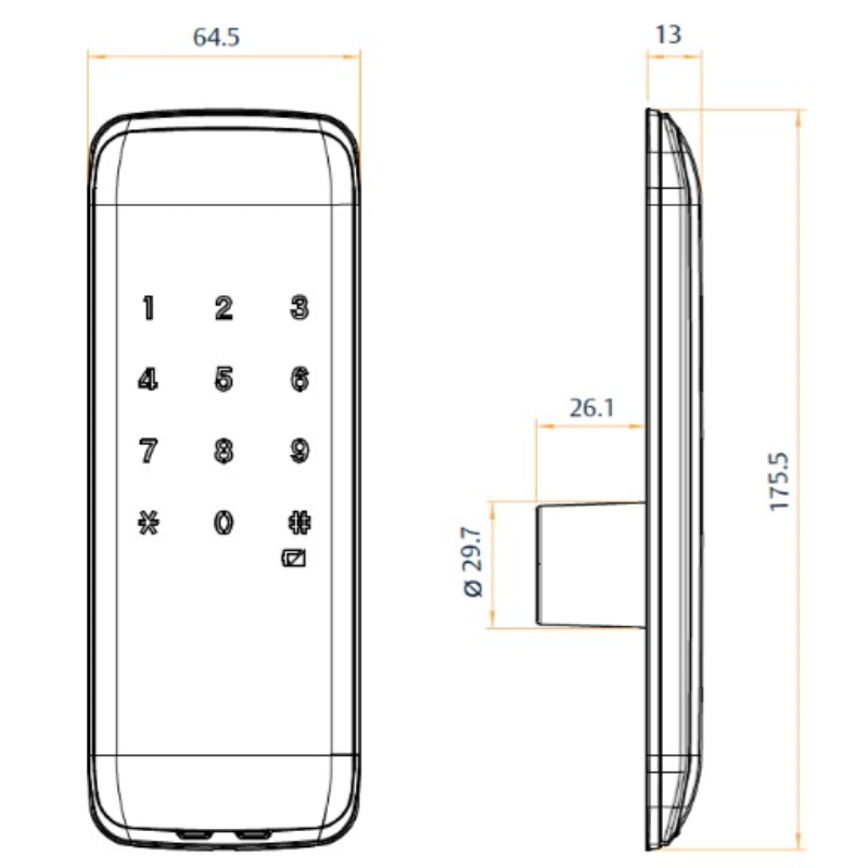 Cerrojo Digital Sobreponer Smart100 Negro