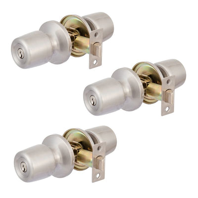 Pack 3 Cerraduras Tubular 8000 Oficina/Dormitorio Inoxidable