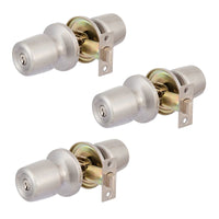 Pack 3 Cerraduras Tubular 8000 Oficina/Dormitorio Inoxidable