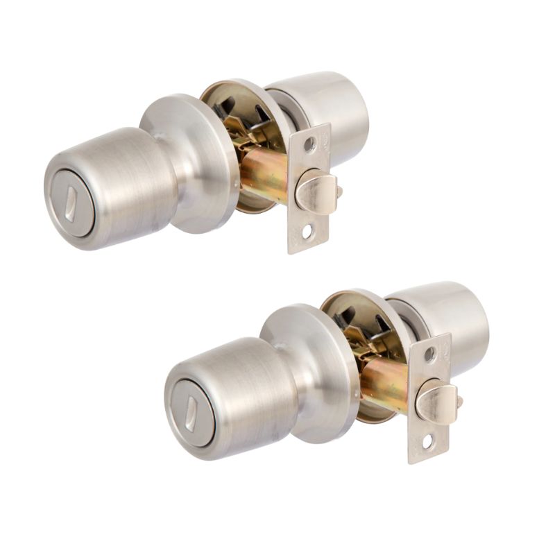 Pack 2 Cerraduras Tubular 8000 Baño/Dormitorio Inoxidable