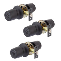 Pack 3 Cerraduras Tubular 8000 Oficina/Dormitorio Negro