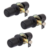Pack 3 Cerraduras Tubular 8000 Baño/Dormitorio Negro