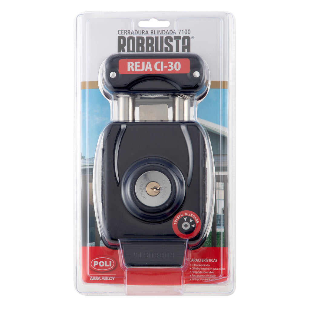 Cerradura Sobreponer Mecánica Poli Robbusta 7100 para Reja