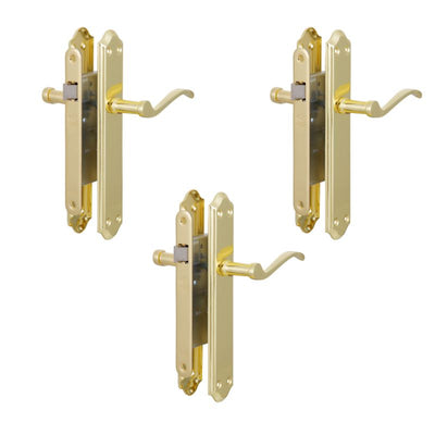 Pack 3 Cerradura Embutida Anna B40 Simple Paso Bronce