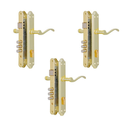 Pack 3 Cerradura Embutida Anna B40 Oficina Bronce