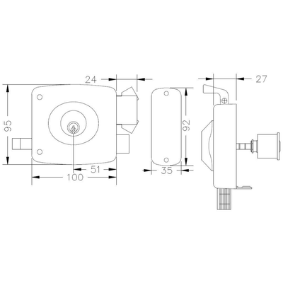 Cerradura Sobreponer Mecánica Poli Security Antipalanca para Reja Corredera y Abatir