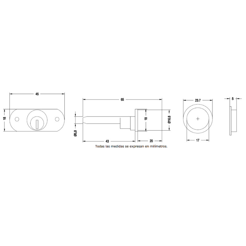 Pack 20 Cerraduras de Muebles DGM Mod 175