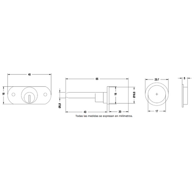 Cerradura de Muebles DGM Mod 175