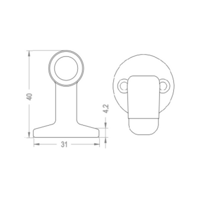 Tope Puerta 701 Curvo Bronce