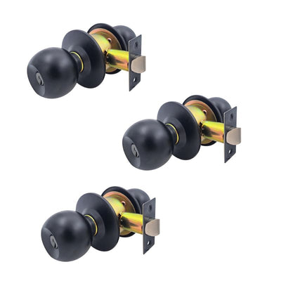 Pack 3 Cerraduras Cilíndrica Sfera 11403 Oficina/Dormitorio Negro