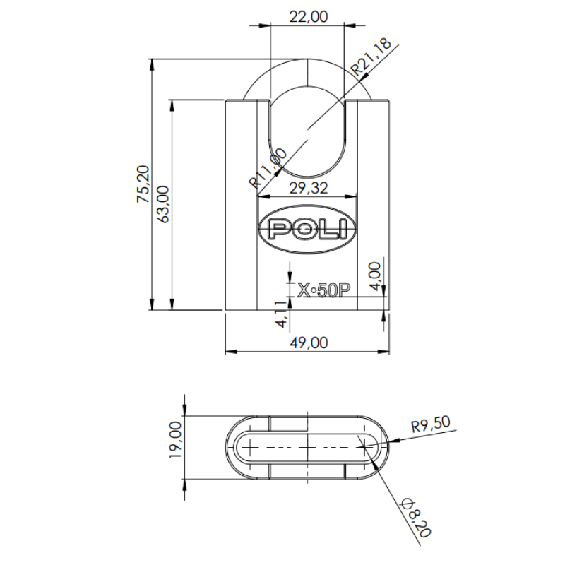 Candado Serie X 50Pmm con hombros Niquel Satin