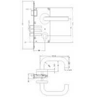 Cerradura Embutida Marsella  B40 Oficina/Dormitorio Inoxidable