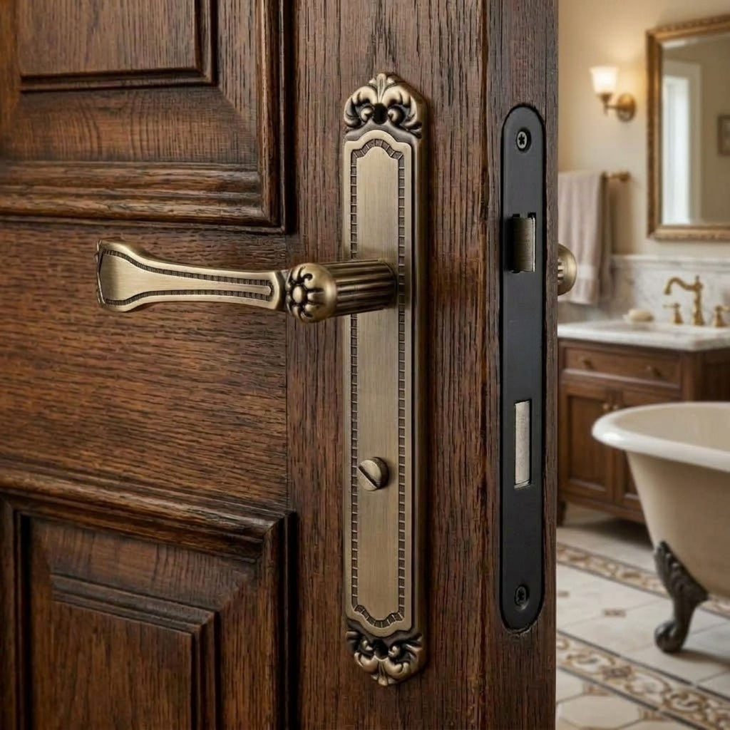Cerradura Embutida Barroca B40 Bronce de Baño