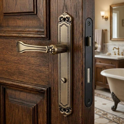 Cerradura Embutida Barroca B40 Bronce de Baño