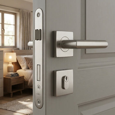 Cerradura Embutida Piano B40 Inoxidable para Dormitorio