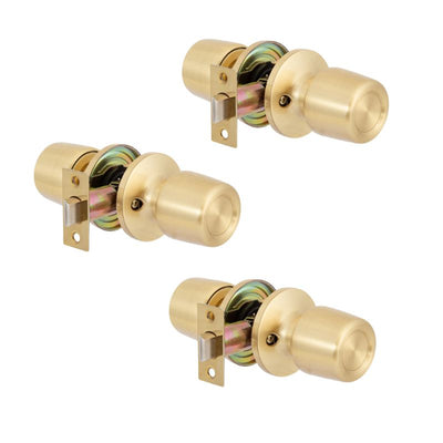 Pack 3 Cerraduras Tubular 8000 Acceso Principal Bronce