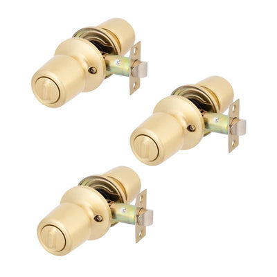 Pack 3 Cerraduras Tubular 8000 Oficina/Dormitorio Bronce