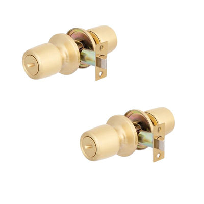 Pack 2 Cerraduras Tubular 8000 Baño/Dormitorio Bronce