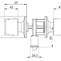 Cerradura Tubular 8000 Oficina/Dormitorio Bronce