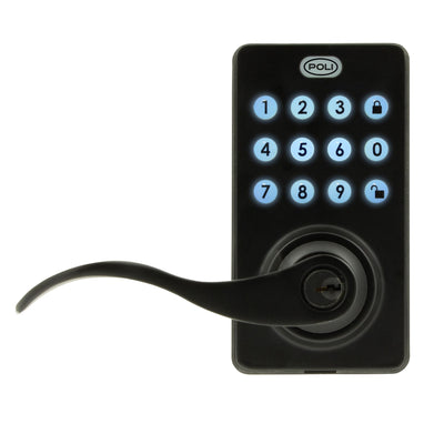 Cerradura Digital Poli 400 Exterior Color Negro con Código y Llave