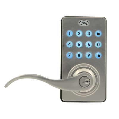 Cerradura Digital Poli 400 Exterior Color Niquel con Código y Llave