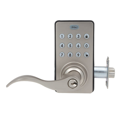 Cerradura Digital Poli 400 Exterior Color Niquel con Código y Llave