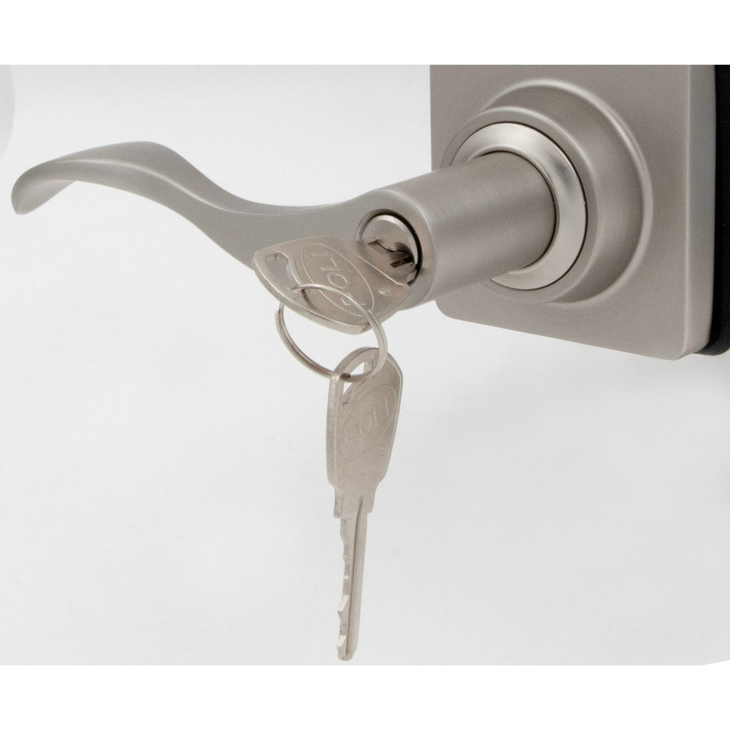 Cerradura Digital Poli 400 Exterior Color Niquel con Código y Llave