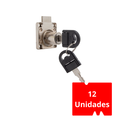 Pack 12 Cerraduras Mueble D38-22 Puerta-Cajón Niquel