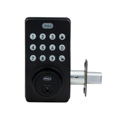 Cerrojo Digital Poli 300 Exterior Color Negro con Código y Llave