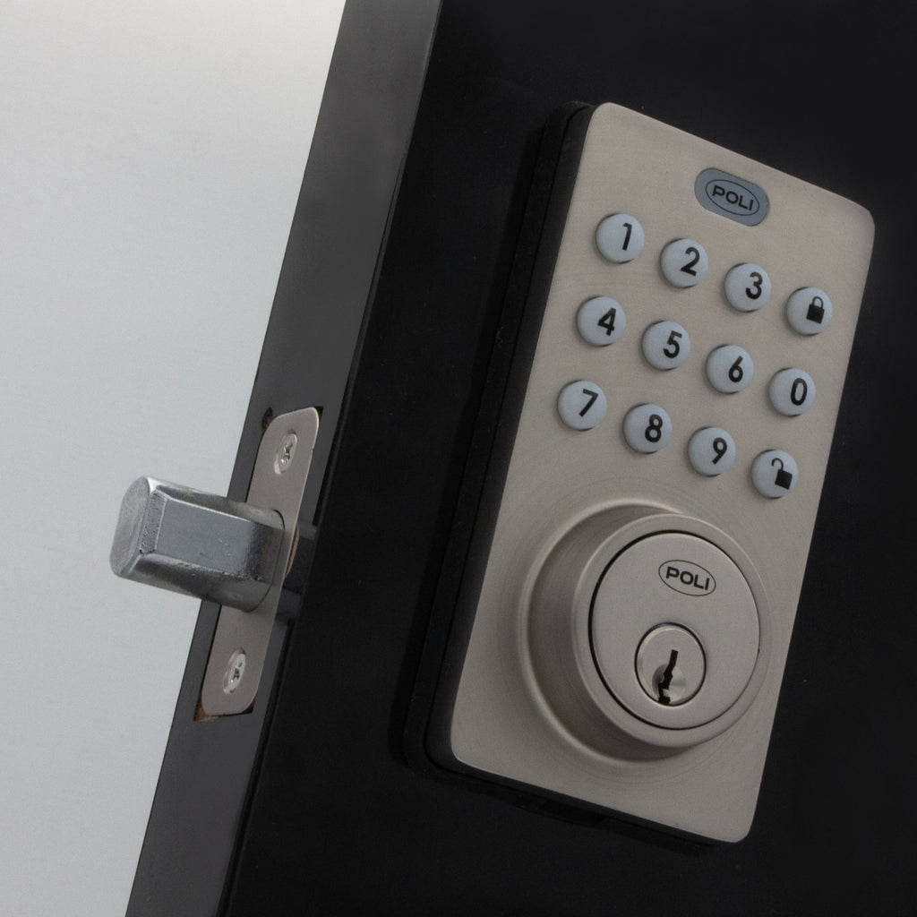 Cerrojo Digital Poli 300 Exterior Color Niquel con Código y Llave