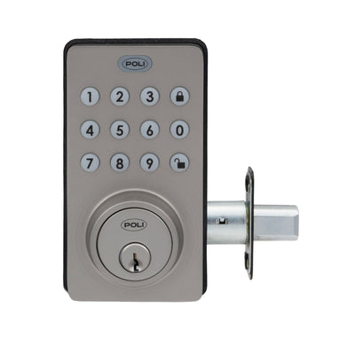 Cerrojo Digital Poli 300 Exterior Color Niquel con Código y Llave