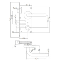 Cerradura Embutida NIZA Black B40 Baño