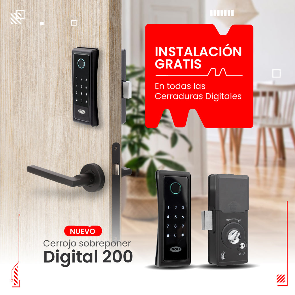 NUEVO Cerrojo Digital Sobreponer 200 - Apertura Códigos/huella