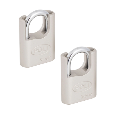 Pack 2 Candados Serie X 50Pmm con hombros Niquel Satin