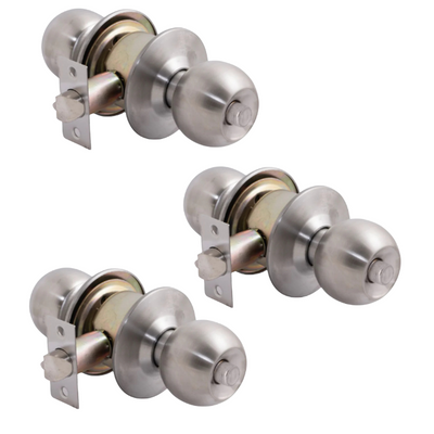 Pack 3 Cerraduras Cilíndrica Sfera 11204 Baño/Dormitorio Inoxidable