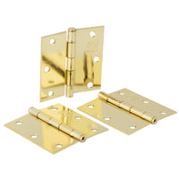 Pack de 3 Bisagras Poli de Acero 3.5 x 3.5 Bronce Pulido