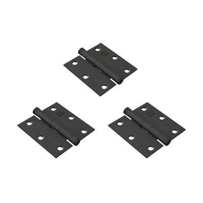 Pack de 3 Bisagras de Acero Poli 3.5 x 3.5 Rústica Negra