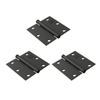 Pack de 3 Bisagras de Acero Poli 3x3 Rústica color Negro