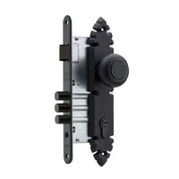Cerradura Embutida Rústica B60 Negra de Acceso con Pomo Exterior Fijo