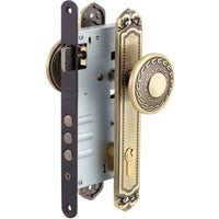 Cerradura Embutida Barroca B60 Bronce de Acceso con Pomo Exterior Fijo