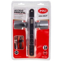 Cerradura Embutida Urbano Rústica B60 Negra de Acceso con Pomo Exterior Fijo