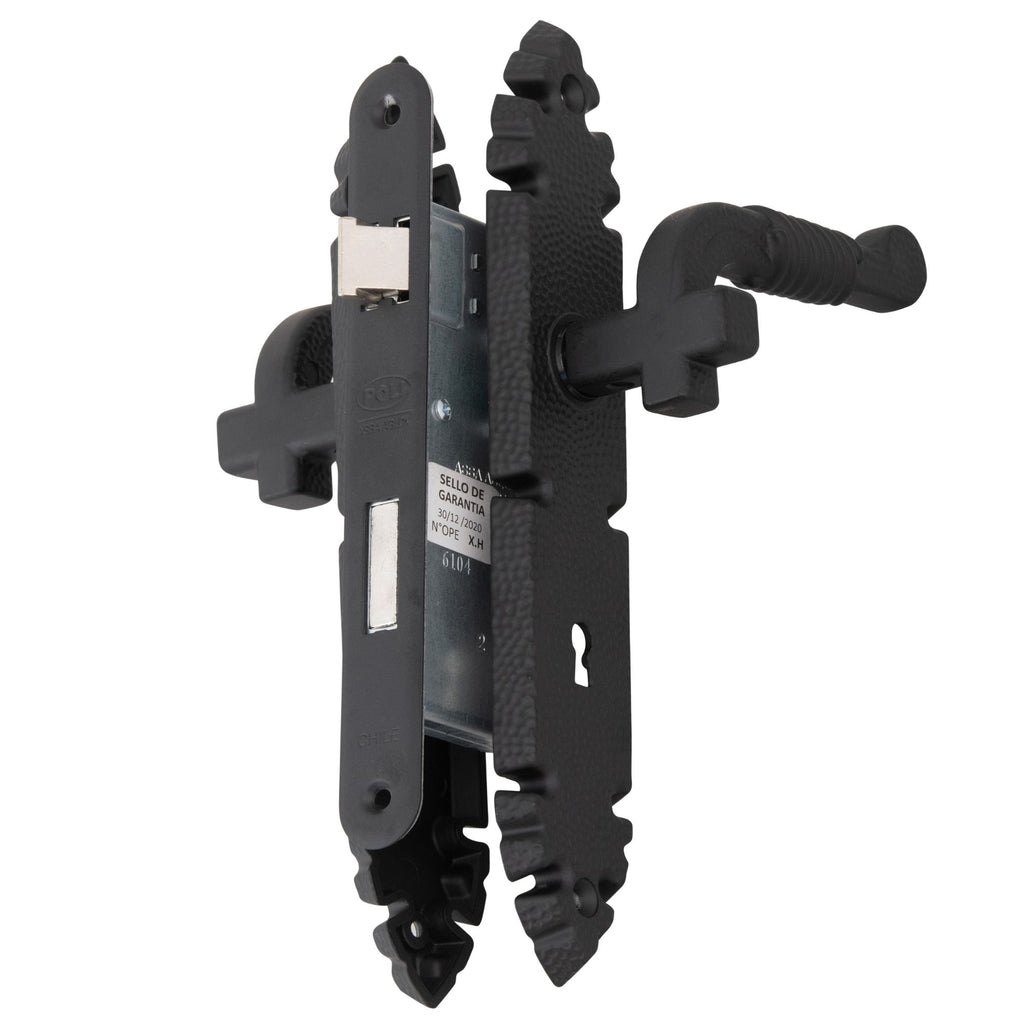 Cerradura Embutida Rústica B40 Negra de Dormitorio