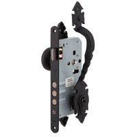 Cerradura Embutida Rústica B60 Acceso Negra con Pomo Interior y Tirador Exterior