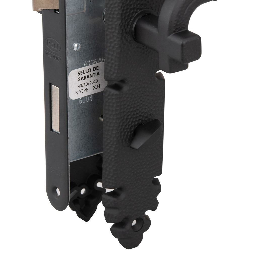 Cerradura Embutida Rústica B40 Negra de Baño