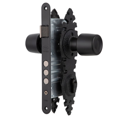 Cerradura Embutida Urbano Rústica B60 Negra de Acceso con Pomo Exterior Fijo