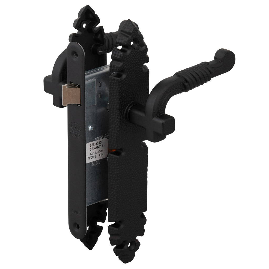Cerradura Embutida Rústica B40 Negra de Libre Paso