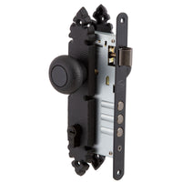 Cerradura Embutida Rústica B60 Negra de Acceso con Pomo Exterior Fijo