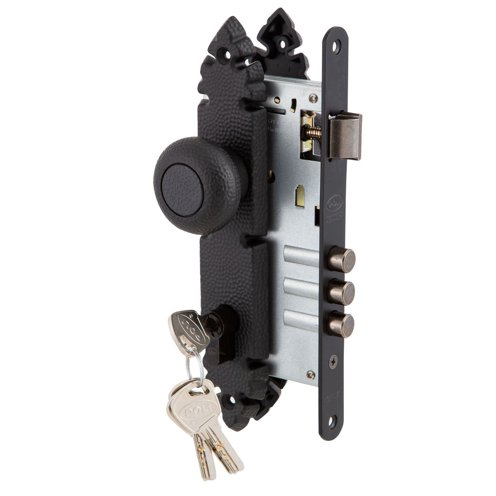 Cerradura Embutida Rústica B60 Negra de Oficina